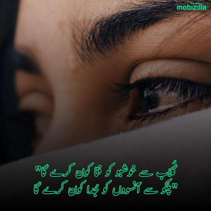 ansoo poetry in urdu 2 lines"