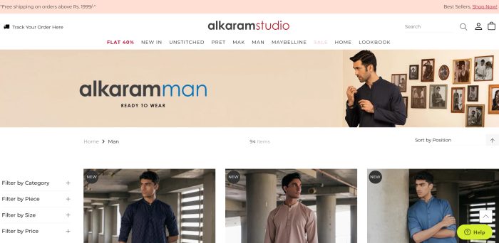 clothing brands for men in pakistan