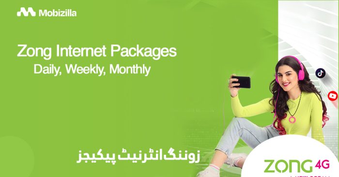 Zong Internet Packages Hourly, Daily, Weekly and Monthly