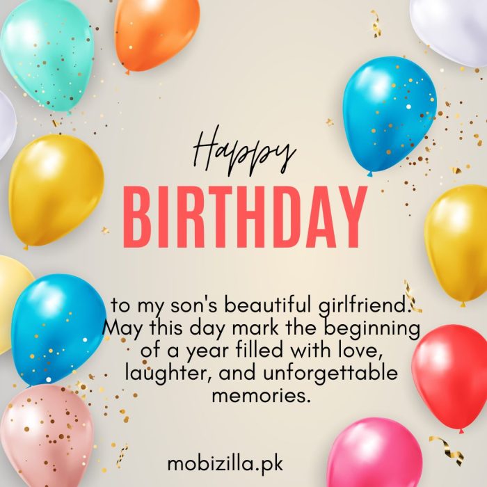 Birthday Wishes for Son’s Girlfriend