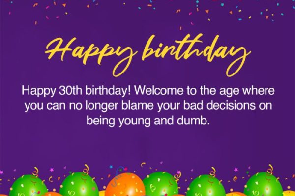 Best Funny 30th Birthday Wishes, Messages, & Quotes with Images