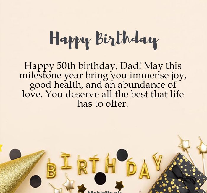 50th Birthday Wishes for Dad with Images
