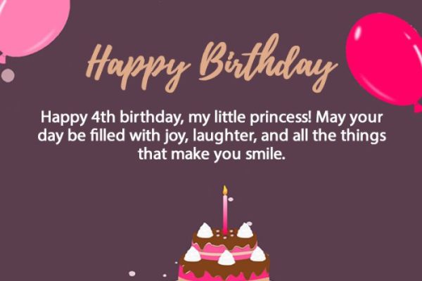 Best 4th Birthday Wishes for Daughter with Images