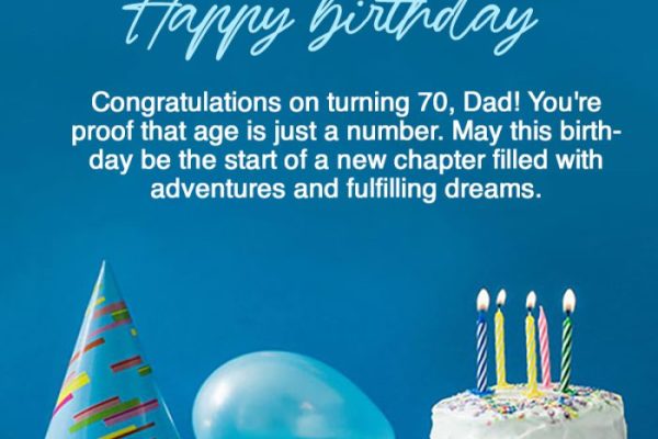 Happy 70th Birthday Wishes for Dad with Images