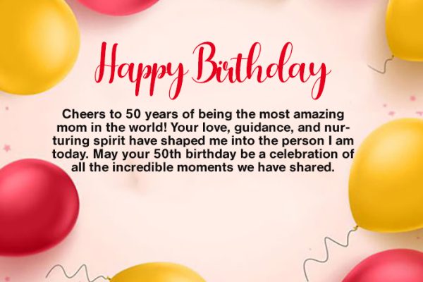 Best 50th Birthday Wishes for Mom with Images