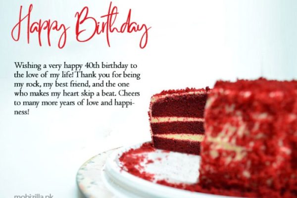 40th Birthday Wishes for Husband with Images