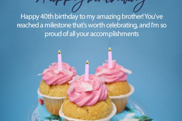 Best Happy 40th Birthday Wishes for Brother with Images