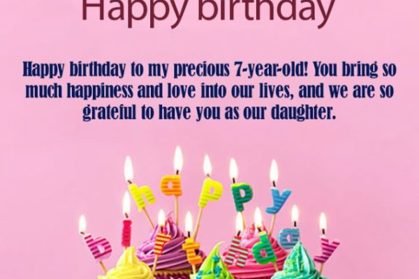 Best Happy 7th Birthday Wishes for Daughter